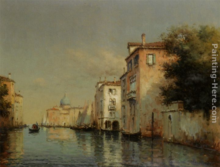 A Gondola on a Venetian Canal painting - Noel Bouvard A Gondola on a Venetian Canal art painting